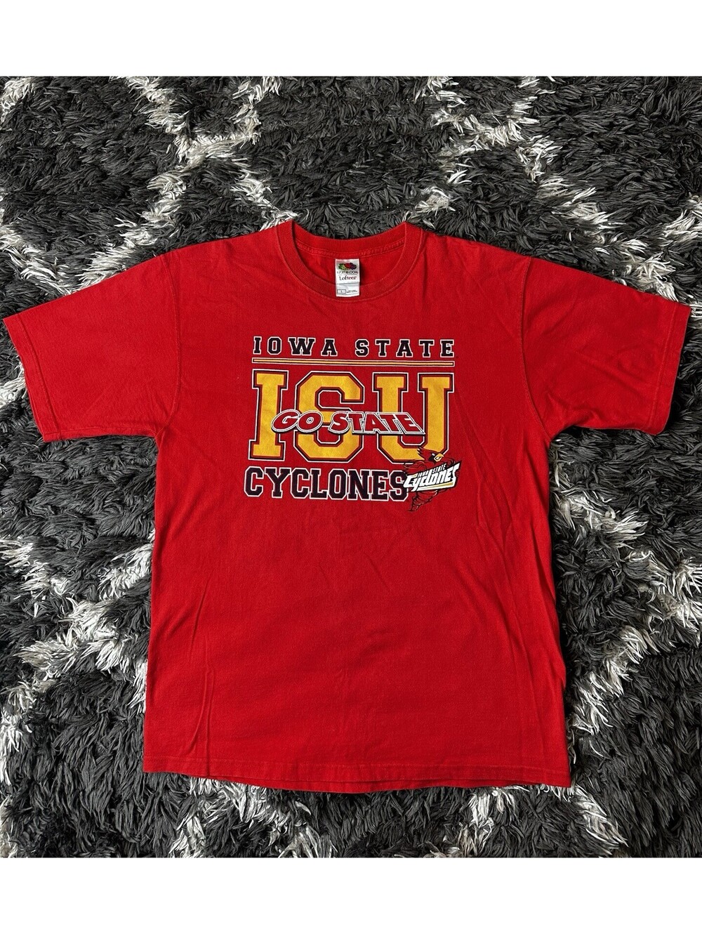 Iowa State Cyclones T Shirt Large Red ISU College Football Fruit of the Loom
